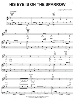 page one of His Eye Is On The Sparrow (Piano, Vocal & Guitar Chords (Right-Hand Melody))