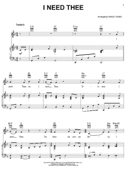 page one of I Need Thee (Piano, Vocal & Guitar Chords (Right-Hand Melody))