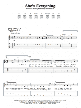 page one of She's Everything (Easy Guitar Tab)