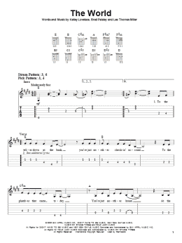 page one of The World (Easy Guitar Tab)