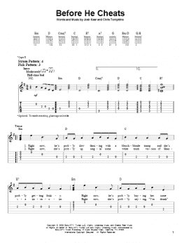 page one of Before He Cheats (Easy Guitar Tab)
