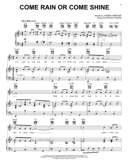 page one of Come Rain Or Come Shine (Piano, Vocal & Guitar Chords (Right-Hand Melody))
