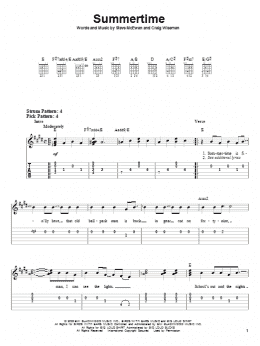 page one of Summertime (Easy Guitar Tab)