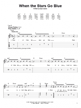 page one of When The Stars Go Blue (Easy Guitar Tab)