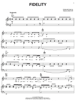 page one of Fidelity (Piano, Vocal & Guitar Chords (Right-Hand Melody))