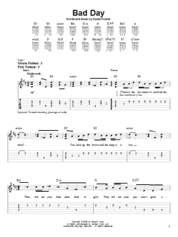 page one of Bad Day (Easy Guitar Tab)