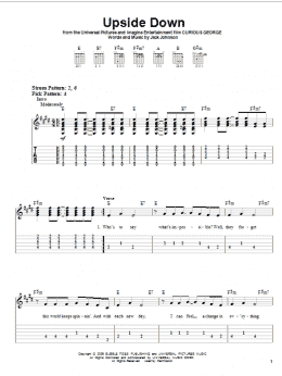 page one of Upside Down (Easy Guitar Tab)