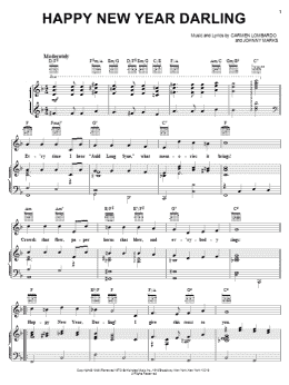 page one of Happy New Year Darling (Piano, Vocal & Guitar Chords (Right-Hand Melody))
