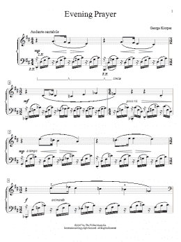 page one of Evening Prayer (Educational Piano)