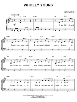 page one of Wholly Yours (Easy Piano)