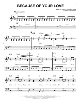 page one of Because Of Your Love (Easy Piano)