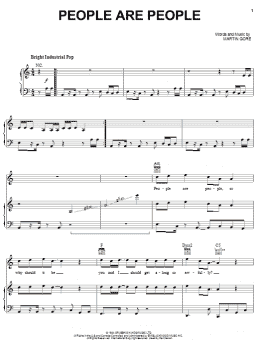 page one of People Are People (Piano, Vocal & Guitar Chords (Right-Hand Melody))