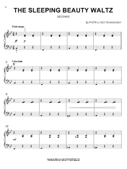 page one of The Sleeping Beauty Waltz (Piano Duet)