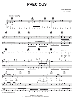 page one of Precious (Piano, Vocal & Guitar Chords (Right-Hand Melody))