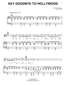 page one of Say Goodbye To Hollywood (Piano, Vocal & Guitar Chords (Right-Hand Melody))