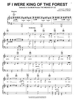 page one of If I Were King Of The Forest (Piano, Vocal & Guitar Chords (Right-Hand Melody))