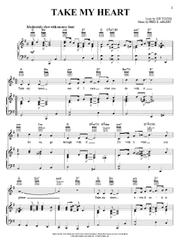 page one of Take My Heart (Piano, Vocal & Guitar Chords (Right-Hand Melody))