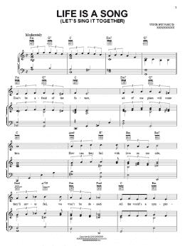 page one of Life Is A Song (Let's Sing It Together) (Piano, Vocal & Guitar Chords (Right-Hand Melody))