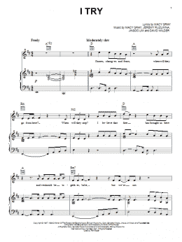page one of I Try (Piano, Vocal & Guitar Chords (Right-Hand Melody))
