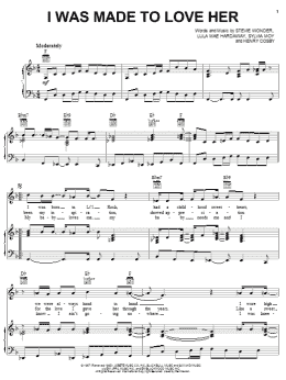 page one of I Was Made To Love Her (Piano, Vocal & Guitar Chords (Right-Hand Melody))
