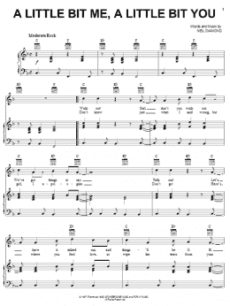page one of A Little Bit Me, A Little Bit You (Piano, Vocal & Guitar Chords (Right-Hand Melody))
