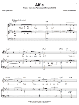 page one of Alfie (Piano, Vocal & Guitar Chords (Right-Hand Melody))