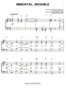 page one of Immortal, Invisible (arr. Phillip Keveren) (Easy Piano)