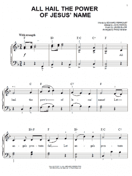 page one of All Hail The Power Of Jesus' Name (arr. Phillip Keveren) (Easy Piano)