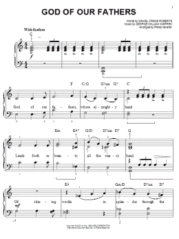 page one of God Of Our Fathers (arr. Phillip Keveren) (Easy Piano)
