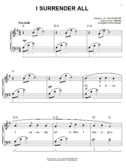 page one of I Surrender All (arr. Phillip Keveren) (Easy Piano)