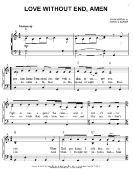 page one of Love Without End, Amen (Easy Piano)