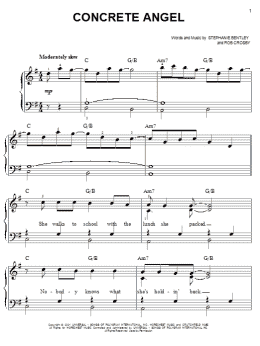 page one of Concrete Angel (Easy Piano)