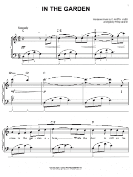 page one of In The Garden (arr. Phillip Keveren) (Easy Piano)