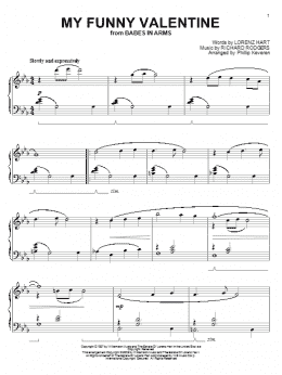 page one of My Funny Valentine (arr. Phillip Keveren) (Piano Solo)