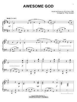 page one of Awesome God (arr. Phillip Keveren) (Piano Solo)