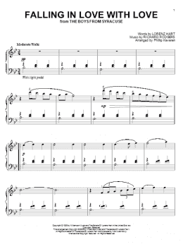 page one of Falling In Love With Love (arr. Phillip Keveren) (Piano Solo)