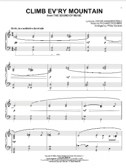 page one of Climb Ev'ry Mountain (from The Sound of Music) (arr. Phillip Keveren) (Piano Solo)
