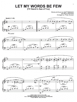 page one of Let My Words Be Few (I'll Stand In Awe Of You) (arr. Phillip Keveren) (Piano Solo)