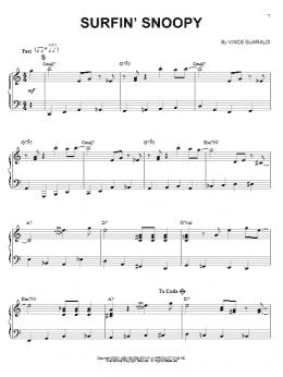 page one of Surfin' Snoopy (Piano Solo)
