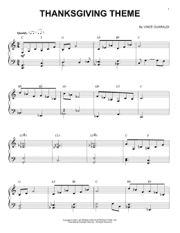 page one of Thanksgiving Theme (Piano Solo)
