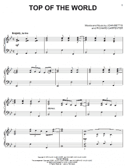 page one of Top Of The World (Piano Solo)