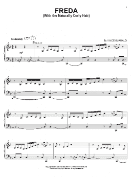 page one of Frieda (With The Naturally Curly Hair) (Piano Solo)