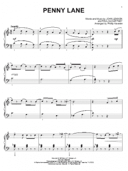 page one of Penny Lane (arr. Phillip Keveren) (Piano Solo)