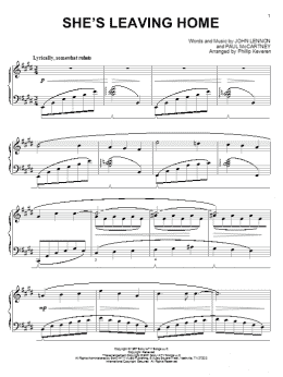 page one of She's Leaving Home (arr. Phillip Keveren) (Piano Solo)