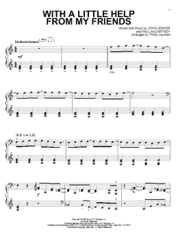 page one of With A Little Help From My Friends (arr. Phillip Keveren) (Piano Solo)