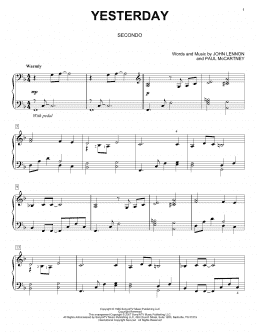 page one of Yesterday (Piano Duet)