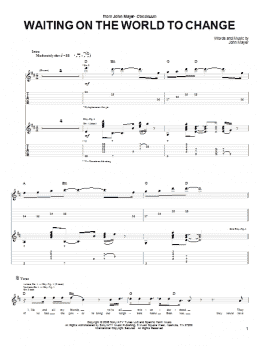 page one of Waiting On The World To Change (Guitar Tab)