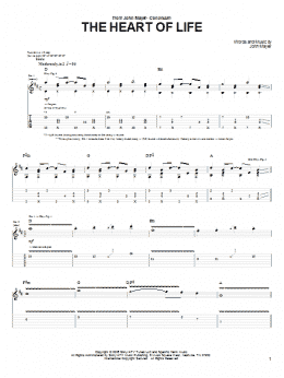page one of The Heart Of Life (Guitar Tab)