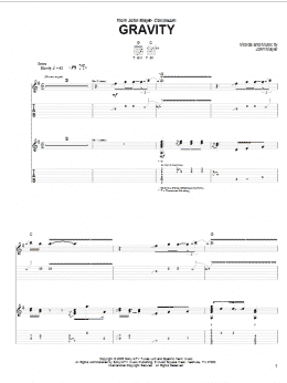page one of Gravity (Guitar Tab)