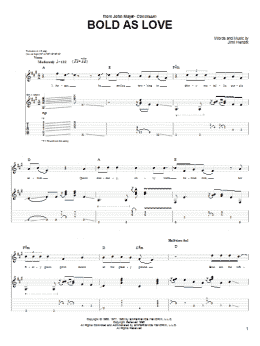 page one of Bold As Love (Guitar Tab)